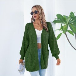  2024 Casual Lantern Sleeve Cardigan Sweater