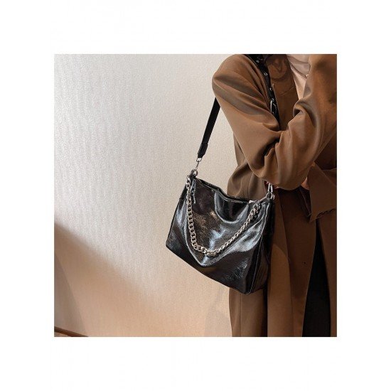  2024 PU Chain Large Capacity Tote Bag