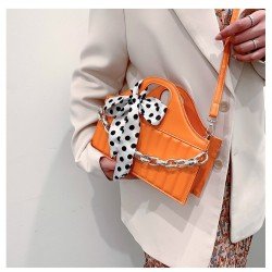  Pure Color Chain Casual Cross-body Bags