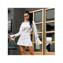 Pure Color Turndown Neck Women's Long Sleeve Dress  Pure Color Turndown Neck Women's Long Sleeve Dress