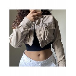 Fall 2024 Fashion Pocket Women's Short Jacket  Fall 2024 Fashion Pocket Women's Short Jacket