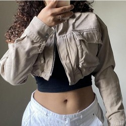  Fall 2024 Fashion Pocket Women's Short Jacket
