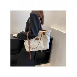 Canvas Contrast Color Black Grid Tote Bags Canvas Contrast Color Black Grid Tote Bags