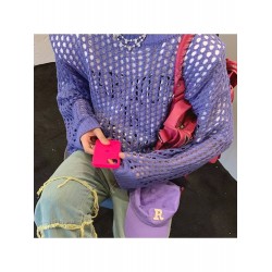 2024 Loose Hollowed Out Pure Color Women's Knitwear  2024 Loose Hollowed Out Pure Color Women's Knitwear