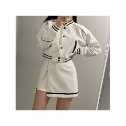 American Street Stand Collar Baseball Jacket For Women  American Street Stand Collar Baseball Jacket For Women