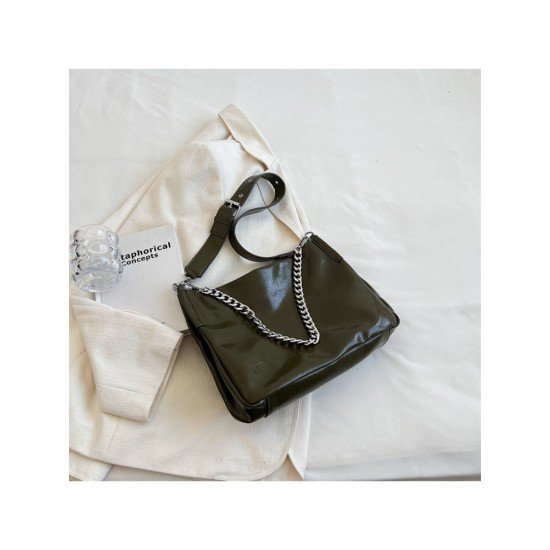  2024 PU Chain Large Capacity Tote Bag