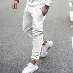  Men's Casual Letter Long Sleeve Top And Trouser Suits