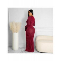 Sexy Pure Color Women's Long Sleeve Dress  Sexy Pure Color Women's Long Sleeve Dress