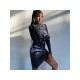  2024 Skinny Gauze Printing Slim Hip Dress