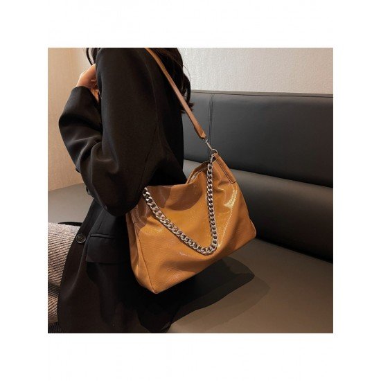  2024 PU Chain Large Capacity Tote Bag