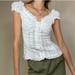 Ladies Backless White Ladies Tops