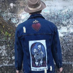 Skull Graphic Couple Denim Jackets For Men