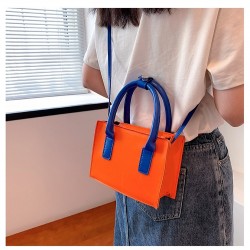  PU Contrast Color Shoulder Bag For Women