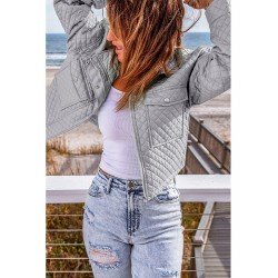 Rhombus Lattice Pockets Black Jacket Coats Rhombus Lattice Pockets Black Jacket Coats