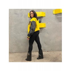 Autumn Contrast Color Letter Women's Baseball Jacket  Autumn Contrast Color Letter Women's Baseball Jacket