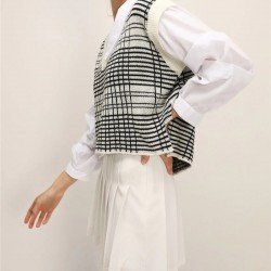  Early Autumn Women's Fake Two Plaid Knitwear