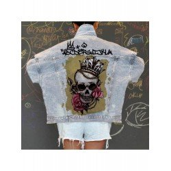 Spring Skull Pattern Women Denim Jacket Coats Spring Skull Pattern Women Denim Jacket Coats