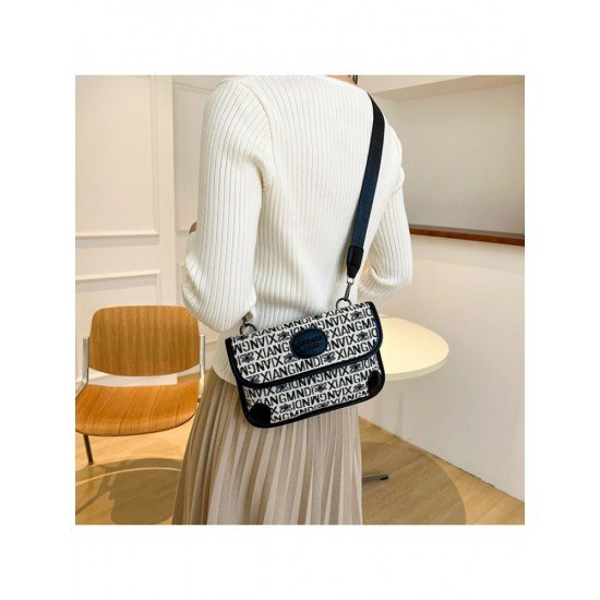  2024 PU Letter Embroidery Women's Shoulder Bags