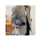  2024 Rhombus Lattice PU Pure Color Shoulder Bags