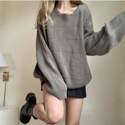  2024 American Pure Color Round Neck Knitwear