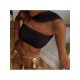  2024 Halter Pure Color Backless Crop Sweater