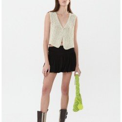 Sleeveless Black V Neck Vest Sweater Cardigan 