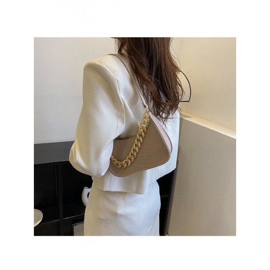  2024 New PU Pure Color Causal Underarm Bag