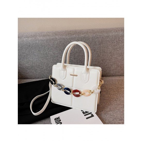  2024 PU Pure Color Chain Shoulder Bags