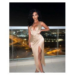 Ladies V Neck Slit Cocktail Maxi Dresses Ladies V Neck Slit Cocktail Maxi Dresses