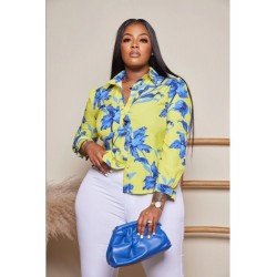 New Printed Women Casual Fall Blouse New Printed Women Casual Fall Blouse