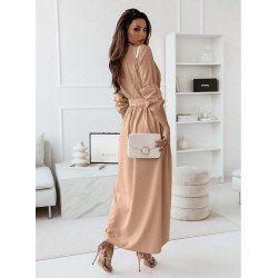 Temperament V Neck Pure Color Long Dress  Temperament V Neck Pure Color Long Dress