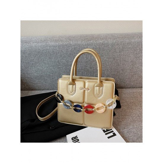  2024 PU Pure Color Chain Shoulder Bags