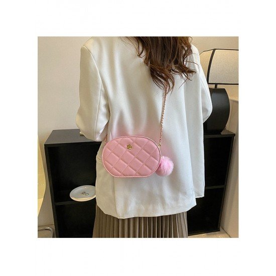  2024 Rhombus Lattice PU Pure Color Shoulder Bags
