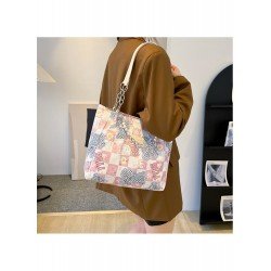 Fashionable Grid Bear Printed Tote Bags Fashionable Grid Bear Printed Tote Bags