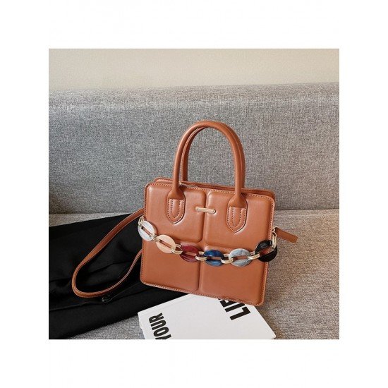  2024 PU Pure Color Chain Shoulder Bags