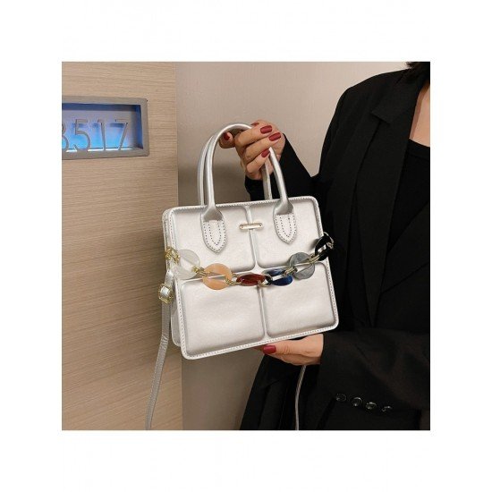  2024 PU Pure Color Chain Shoulder Bags