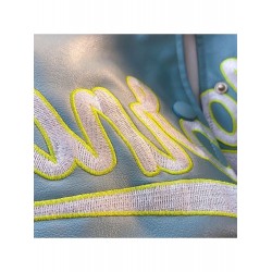 Fashion Letter Embroidery Women's PU Baseball Jacket  Fashion Letter Embroidery Women's PU Baseball Jacket