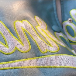 Fashion Letter Embroidery Women's PU Baseball Jacket