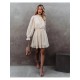  2024 Jacquard Ruffle Women's Long Sleeve Dress
