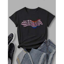 Stylish Letter Graphic Short Sleeve T Shirt Tops Stylish Letter Graphic Short Sleeve T Shirt Tops