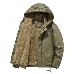 Winter Fleece Plush Hooded Men's Short Coats  Winter Fleece Plush Hooded Men's Short Coats
