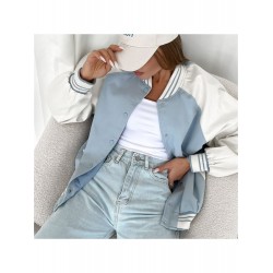 2024 Casual Contrast Color Women's Baseball Jacket  2024 Casual Contrast Color Women's Baseball Jacket