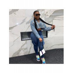 Street Style Printing Women's Short Denim Jacket  Street Style Printing Women's Short Denim Jacket