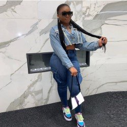  Street Style Printing Women's Short Denim Jacket