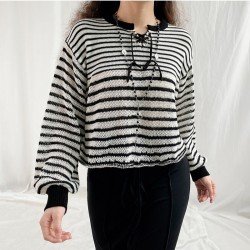 Striped Loose Ladies Pullover Sweaters