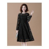  2024 Round Neck Women's Long Sleeve Dress