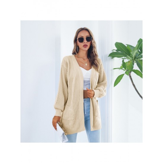  2024 Casual Lantern Sleeve Cardigan Sweater