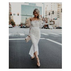 Temperament Elegant Lace Off Shoulder Ladies Dress  Temperament Elegant Lace Off Shoulder Ladies Dress
