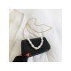  2024 Niche Crocodile Print Faux Pearl Shoulder Bag
