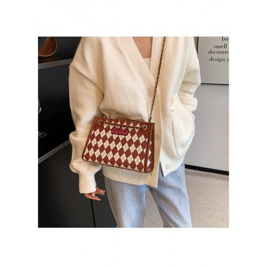  2024 PU Rhombus Lattice Women's Bag